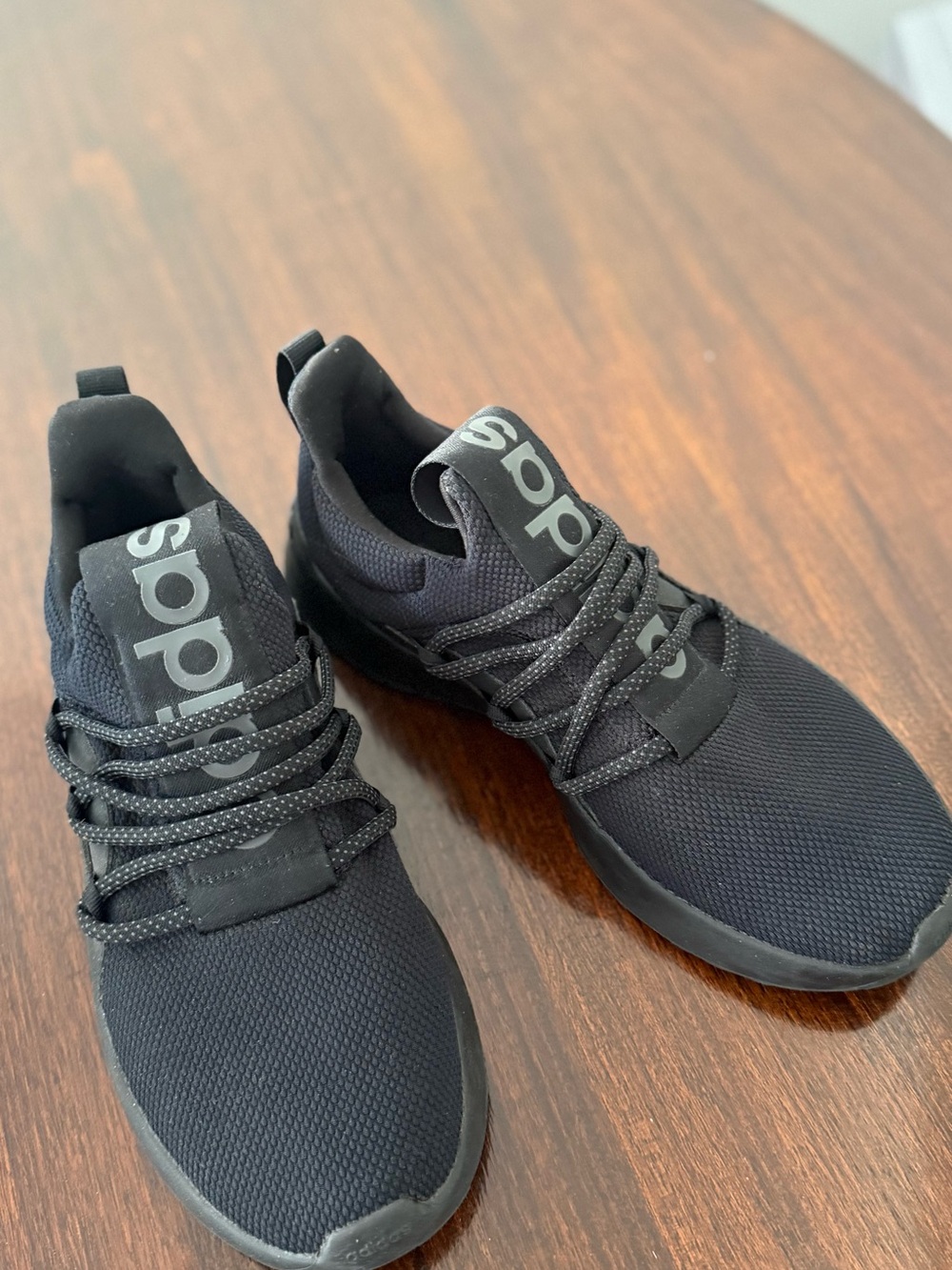 adidas Black Mesh Runner Sneakers with Logo Tape